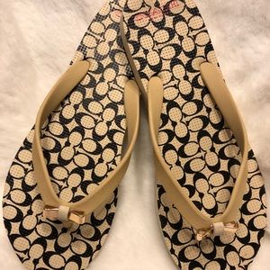 Coach Monogram Flip Flops